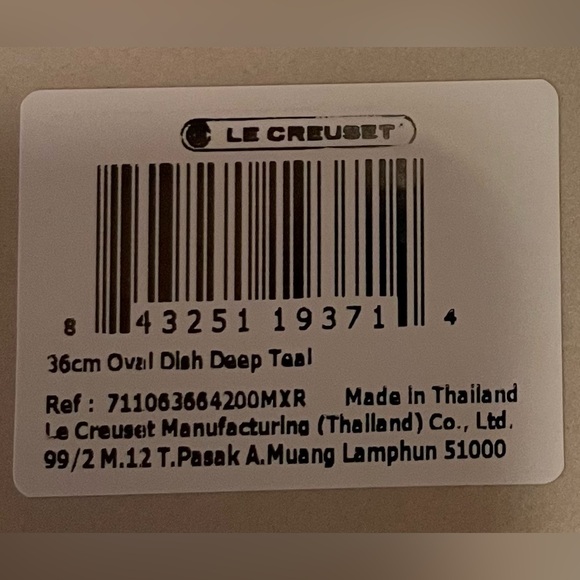 NWT Le Creuset Oval Baking Dish in Deep Teal (36 cm size) - Picture 4 of 5